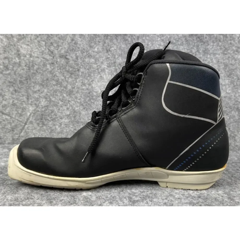 Vintage Meindl Cross Country Ski Boots Black Blue Lace Up Nordic Touring